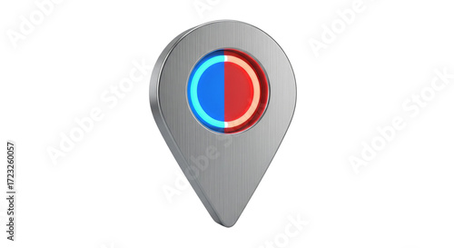 Free Download Isolated location pinpoint with red and blue circle in center on solid backdrop - GFXLoad
