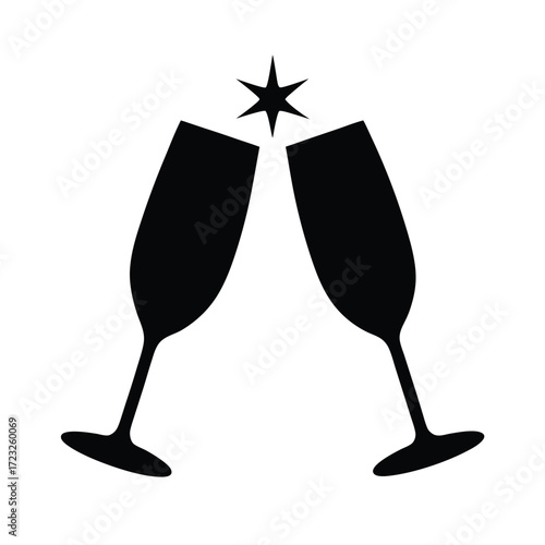 champagne glasses clinking silhouette