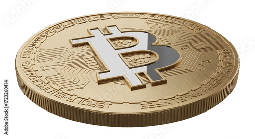 Isolated Bitcoin currency as electronic money, digital coin crypto, cryptography payment