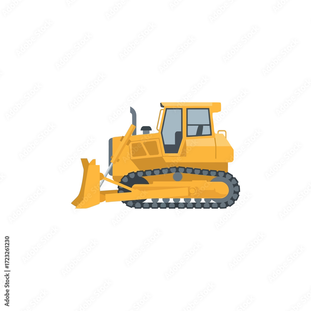 Fototapeta premium yellow bulldozer isolated on white