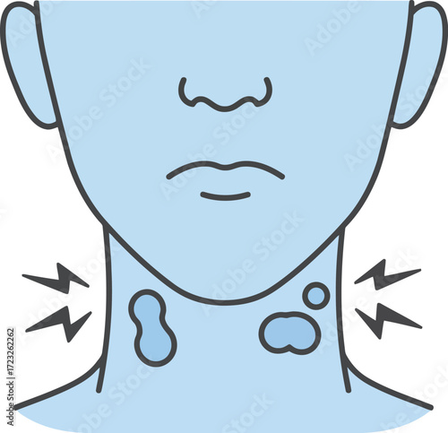 Sore throat pain symptom illustration vector
