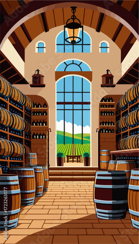 Wooden Barrel Wine Cellar Design