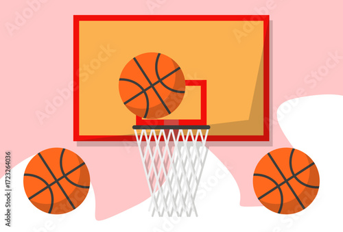 Basketball Hoop Concept Illustration Vector Style