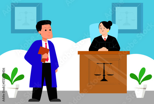 Lawyer Male Concept Illustration Vector Style