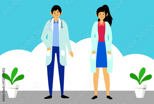 Medical Doctor Male Concept Illustration Vector Style
