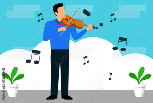 Musician Male Concept Illustration Vector Style