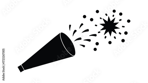 party popper exploding silhouette