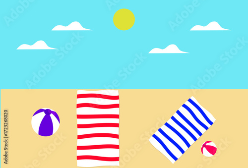 Beach Mattress Concept Illustration Vector Style