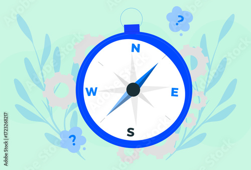 Compass Concept Illustration Vector Style