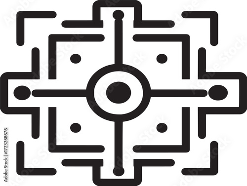 Elegant Product Management Icon with Modern Vector Line Art