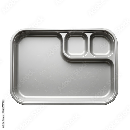 Empty school lunch tray isolated on transparent background