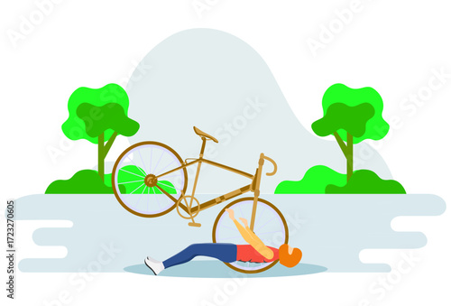 Bike Injury Concept Illustration Vector Style