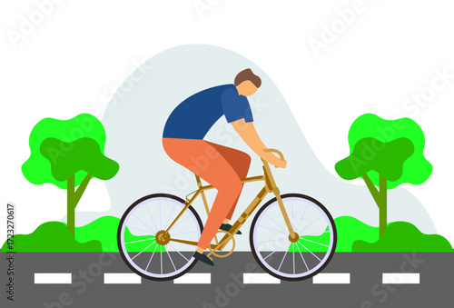 Bike Lane Concept Illustration Vector Style