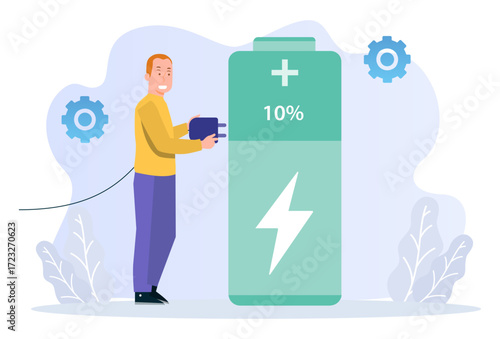 Charger Concept Illustration Vector Style
