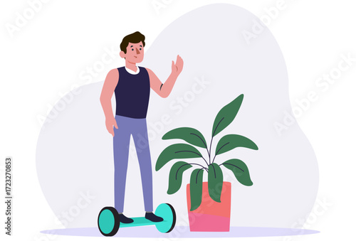 Hoverboard Concept Illustration Vector Style