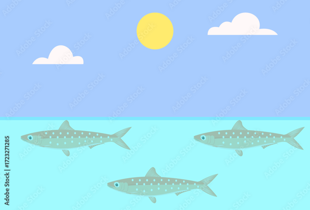 Obraz premium Fish Concept Illustration Vector Style