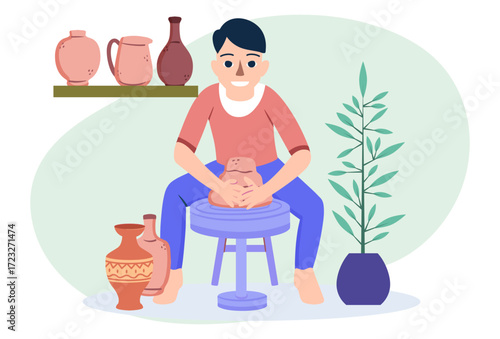 Pottery Concept Illustration Vector Style