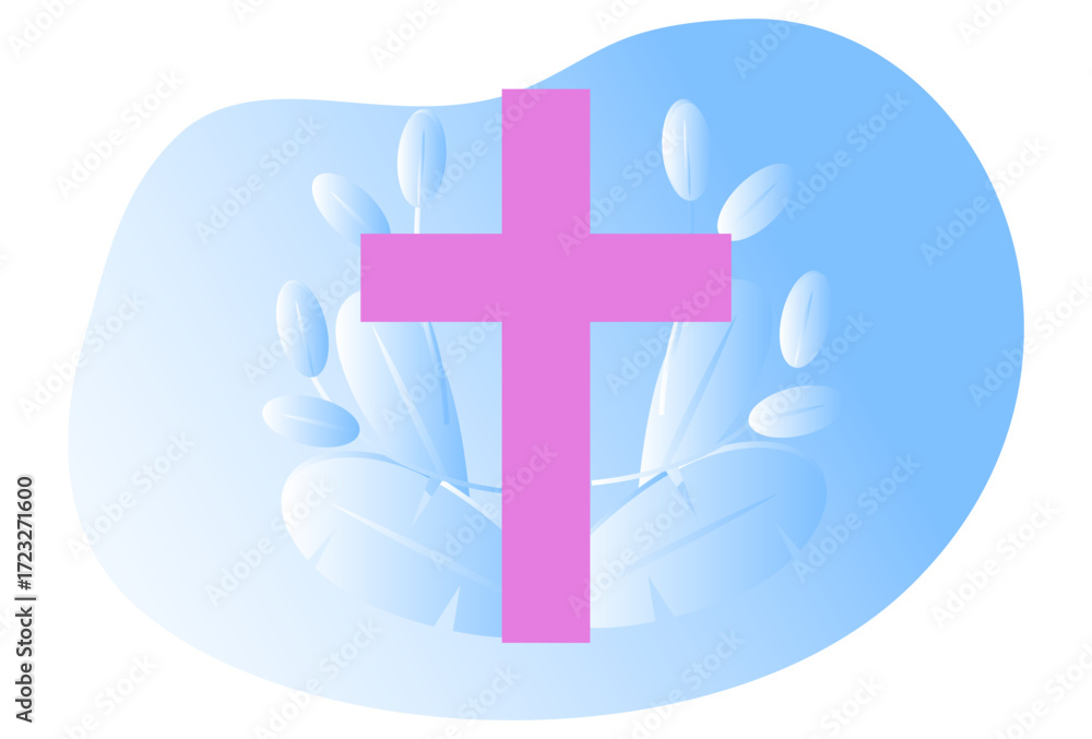 Obraz premium Cross Concept Illustration Vector Style