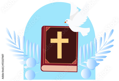 Bible Concept Illustration Vector Style
