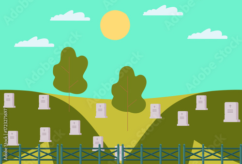 Cemetery Concept Illustration Vector Style