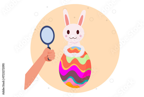 Easter Search Concept Illustration Vector Style