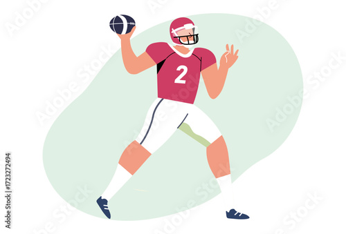Quarterback Concept Illustration Vector Style