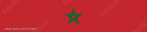 Longest National Flag of Morocco isolated on transparent background 