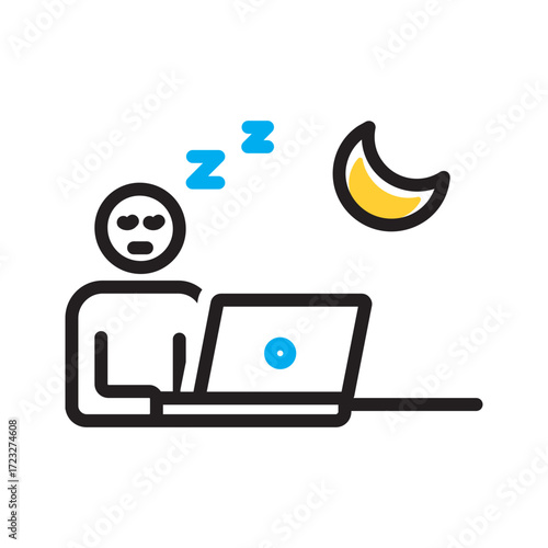 Vector multi color icon for Night shift