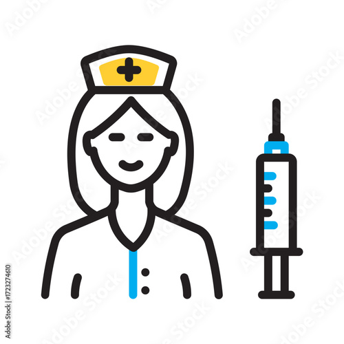 Vector multi color icon for Nursing