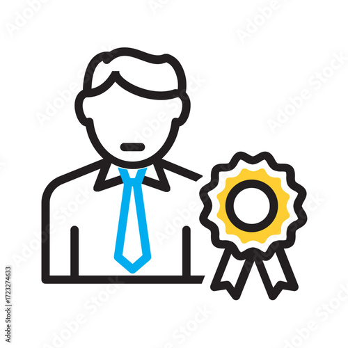 Vector multi color icon for Qualified