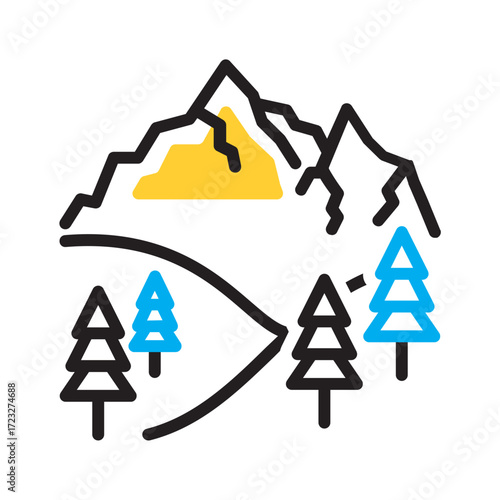 Vector multi color icon for Valley