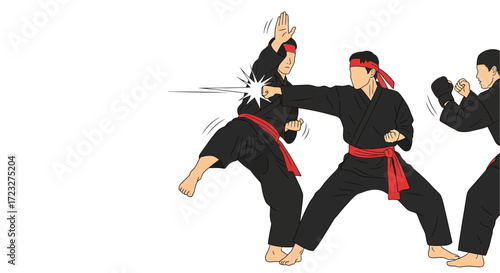 Visual representation of martial arts techniques for combat strategy training