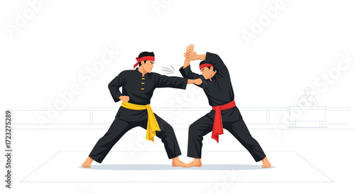 An Illustration of Pencak Silat Martial Arts, a Full Contact Combat
