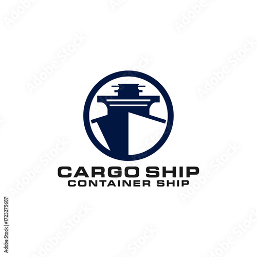 Cargo Ship Cruise Logo for Logistic Expedition Company Delivery Express Logo Template Vector