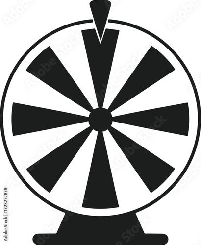 Minimal Prize Wheel Silhouette – Spin Game Vector for New Year Party Design