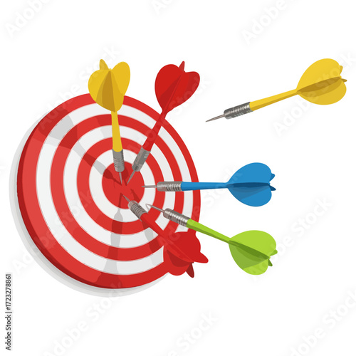 Darts Target Game Success Aiming for the Bullseye.