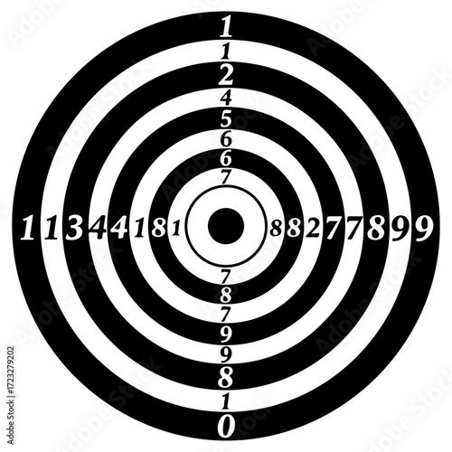 Dartboard with numbers and concentric circles, perfect for target practice and accuracy.