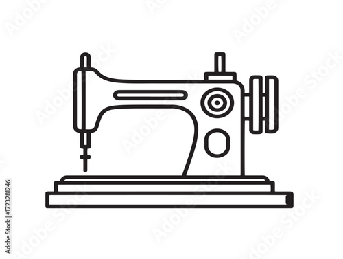 Elegant Sewing Needle Icon in Clean Modern Vector Artistic Style