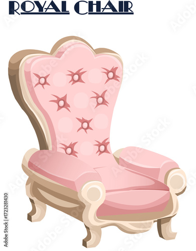 Luxury Pink Royal Armchair Vector