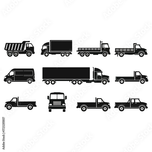 Collection of various truck types and models.