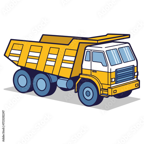 Dump Truck Transportation Vehicle Heavy Machinery.