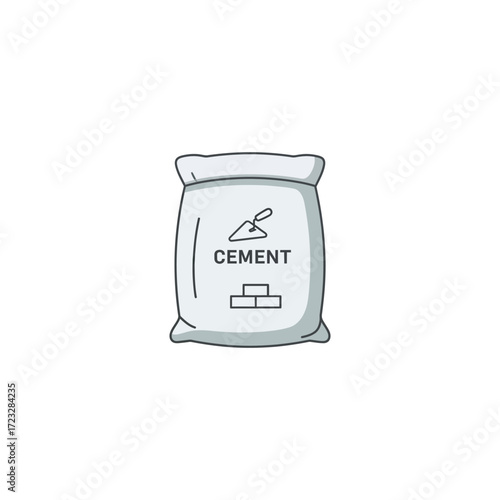 cement on white background