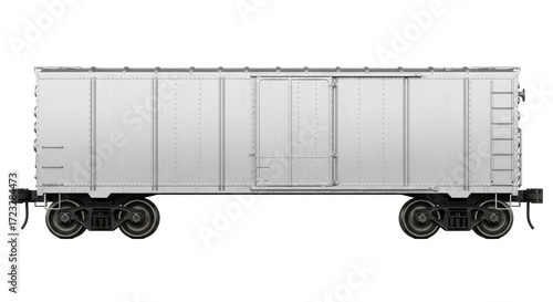 Принти на полотні Isolated railroad freight car, boxcar, train, transportation of goods, railroad