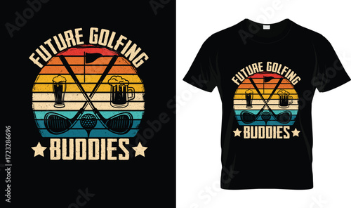 Future Golfing Buddies T-Shirt – Funny Vintage Golf and Beer Tee for Men & Friends