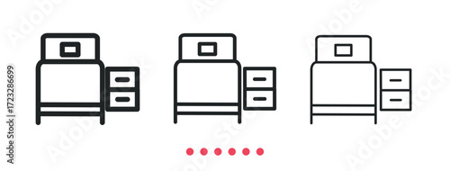 Single bed icon. Thin line icon vector