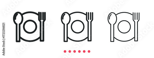 Restaurant icon. Thin line icon vector