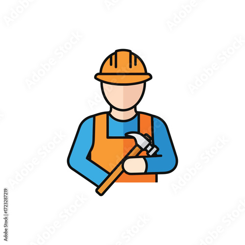 construction worker with helmet