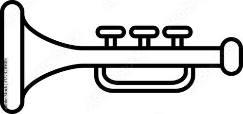 Elegant trumpet icon illustration for musical themes and graphic design projects