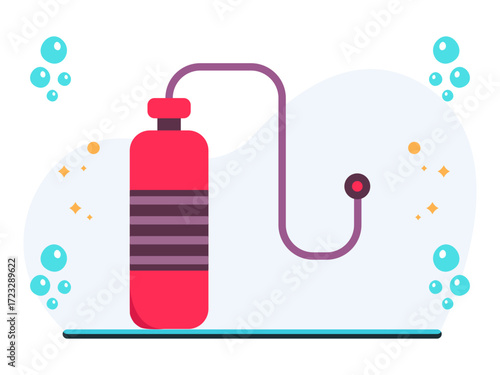Oxygen Tank Concept Illustration Vector Style