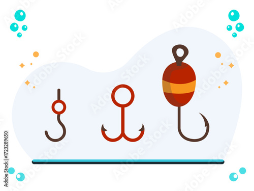 Fish Hook Concept Illustration Vector Style